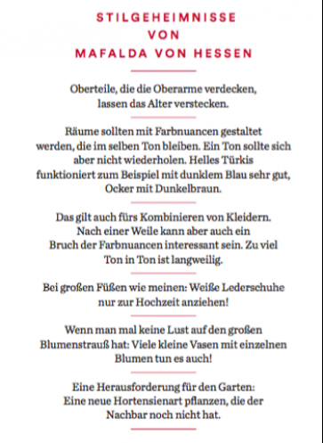 Fashion at home Stilgeheimnisse Mafalda von Hessen Design Wohnbuch