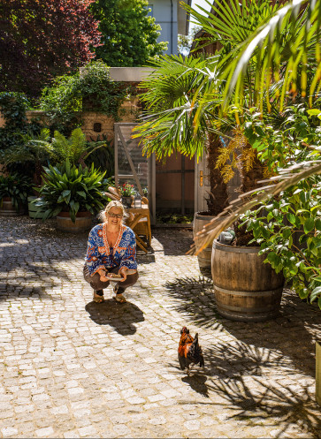 vom glück mit hühnern zu leben eve büchner villa garten innenhof palmen
